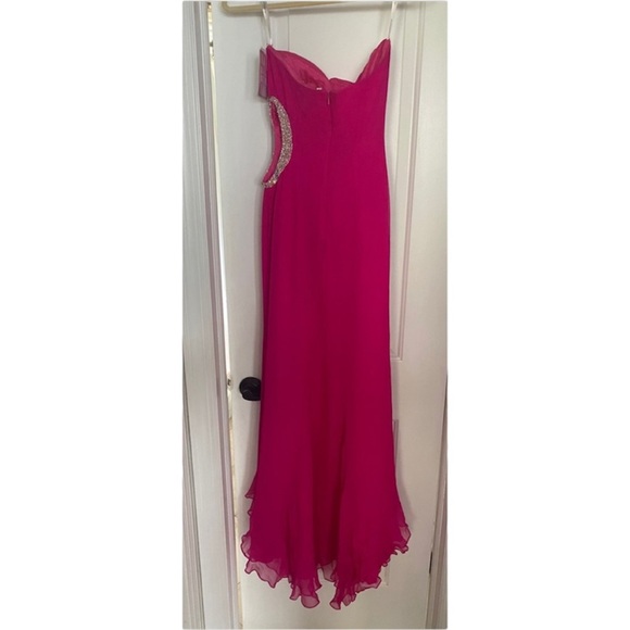 Jovani Fuschia Hi/Lo Dress - Picture 4 of 6